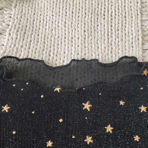 SHEIN BAE Lettuce Trim Galaxy Sheer Mesh Crop Top Without Bra - Picture 6 of 6